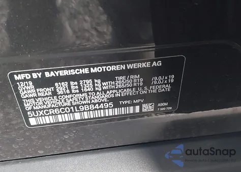 2020 BMW X5 xDrive40I z USA, uszkodzony, nr VIN 5UXCR6C01L9B84495